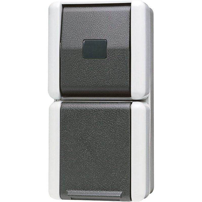 Jung - Schalter-/Steckdosenkombination SCHUKO-Steckdose 871 W 16A 250V mit Taster