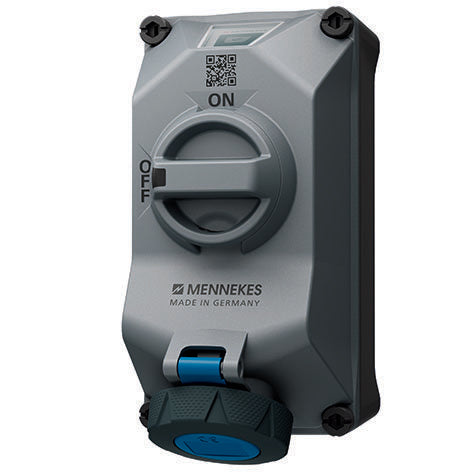 Mennekes - CEE-Steckdose abschaltbar, abgesichert (IEC 60309) Wandsteckdose DUOi R 5812306TC 16A3P6h 230V IP69