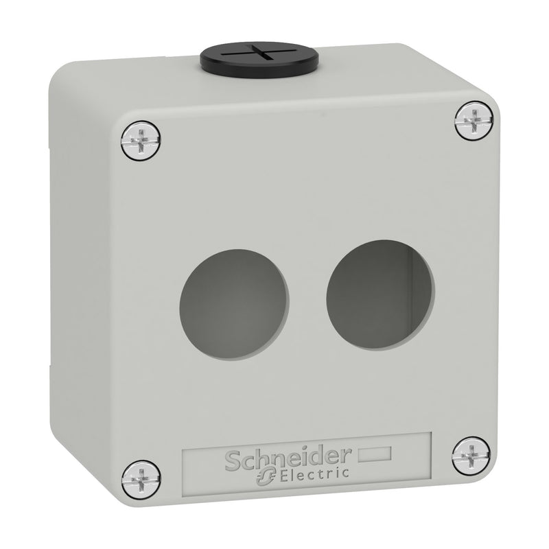 Schneider Electric - Gehäuse für Befehls- und Meldegeräte Leergehäuse XAP, Metall XAPD1202 grau, für 2x22mm