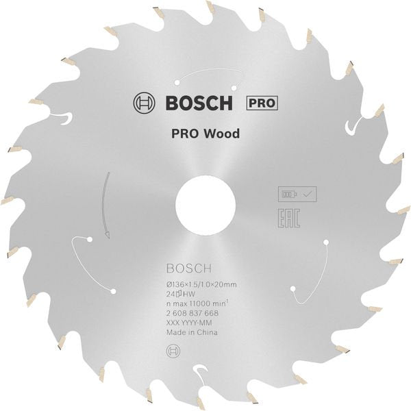 Bosch - Kreissägeblatt PRO Wood cordless 2608837668 Kreissägeblatt 136 x