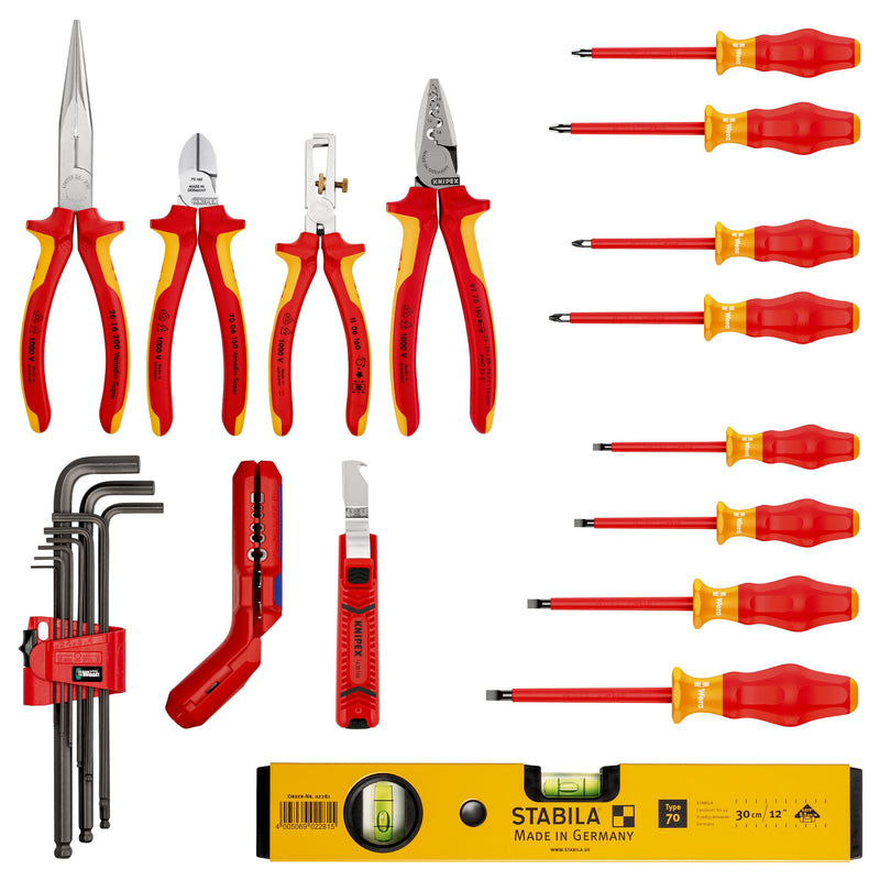 Knipex-Werk - Werkzeugset Werkzeugkoffer 24-tlg. sw 00 21 34 HL S2 robust23 Start Elekt  − 1 Stück