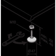 Schroff - Sockel/Sockelelement (Schaltschrank) Nivellierfüße 21190571 (VE4) − 3 Packung