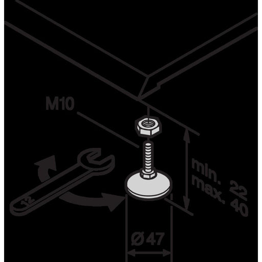 Schroff - Sockel/Sockelelement (Schaltschrank) Nivellierfüße 21190571 (VE4) − 3 Packung