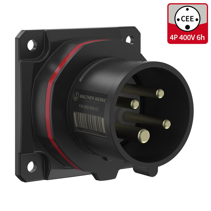Walther Werke - CEE-Gerätestecker (IEC 60309) CEE NEO Anbaugerätestecker FW610406CC gerade 16A 4P 6h − 10 Stück