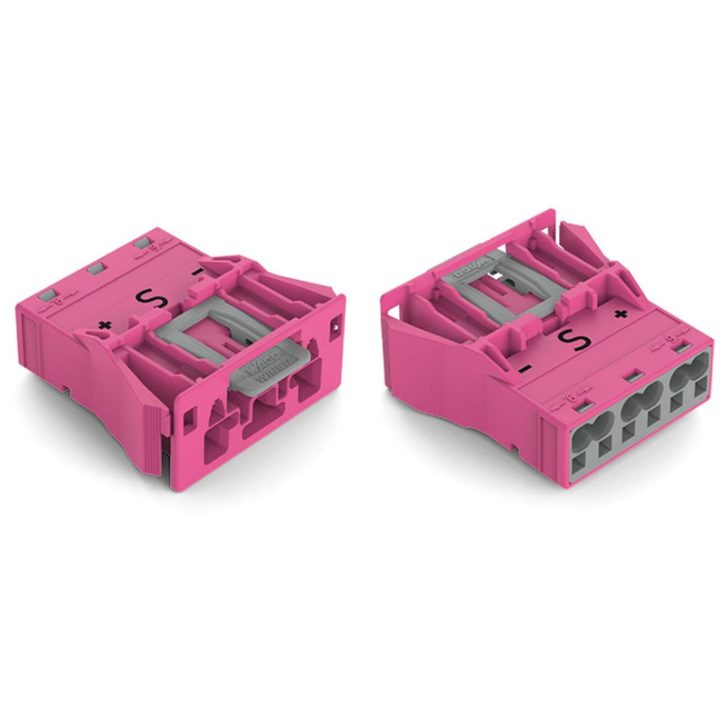 WAGO - Geräteanschluss für steckbare Gebäudeinstallation Snap-In-Stecker 770-793/082-000 3-polig,Kod. B,pink − 100 Stück