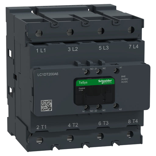 Schneider Electric - Leistungsschütz zum Schalten von Wechselstrom Schütz 4P 200A AC1 LC1DT200A6BNE 24-60V AC/DC 1S1Ö