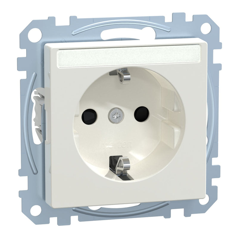Merten - Steckdose SCHUKO-Steckdose pws/gl MEG2302-0319 mit Schriftfeld