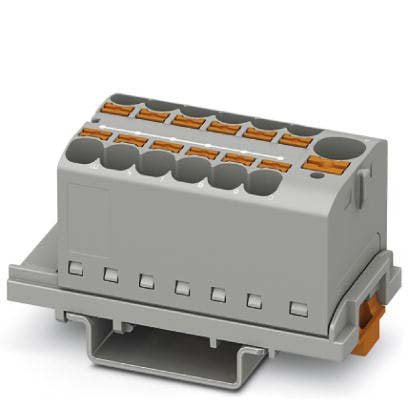 Phoenix Contact - Durchgangs-Reihenklemme Verteilerblock PTFIX10/12X4-NS35GY − 8 Stück