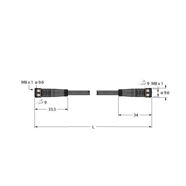 Turck - Konfektioniertes Sensor-Aktor-Kabel Aktuator- u. Sensorleitung PKG4M-15-PKG4M/TXL PUR