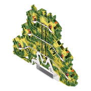 WAGO GmbH & Co. KG - Durchgangs-Reihenklemme Dreistockklemme 2200-3207 gn-ge − 40 Stück