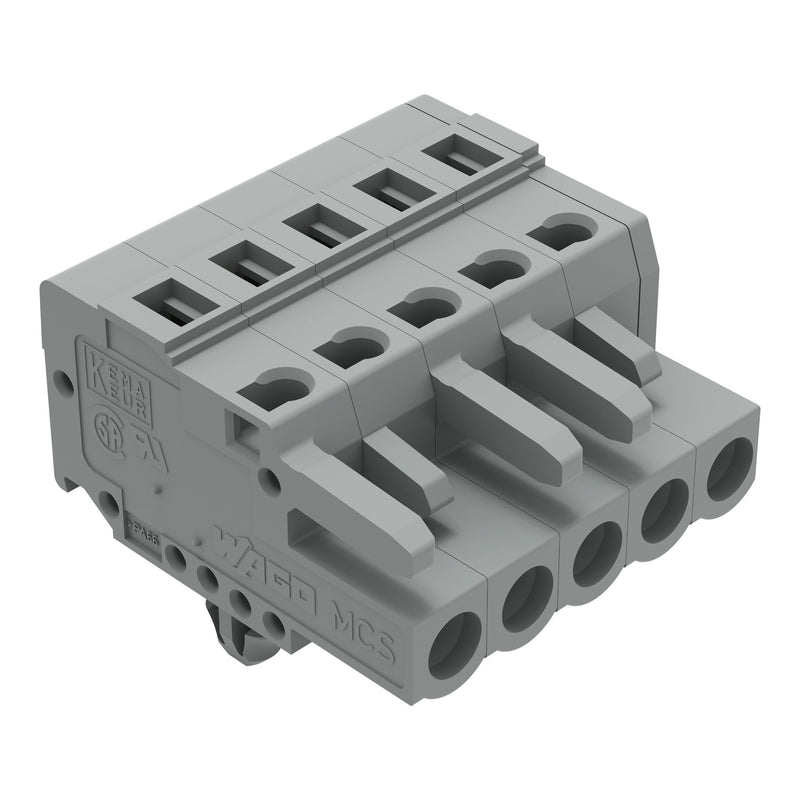 WAGO - Kabelsteckverbinder für Leiterplattensteckverbinder 1-Leiter-Federleiste 231-105/008-000 CAGECLAMP,2,5 mm²,gr − 100 Stück
