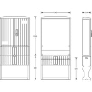 uesa - Zähler-Komplettschrank Flachschrank A100-1000 1100x745x224mm