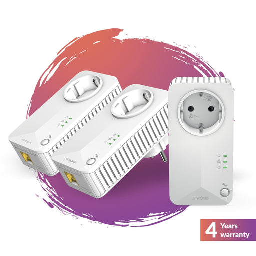 Strong - Netzwerkadapter Powerline Kit mit 3 PL600TRIEUV2 600 Adapter