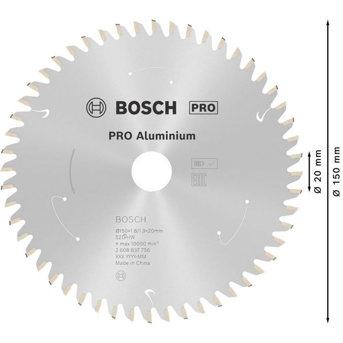 Bosch - Kreissägeblatt PRO Aluminium cordless 2608837756 Kreissägeblatt 150 x