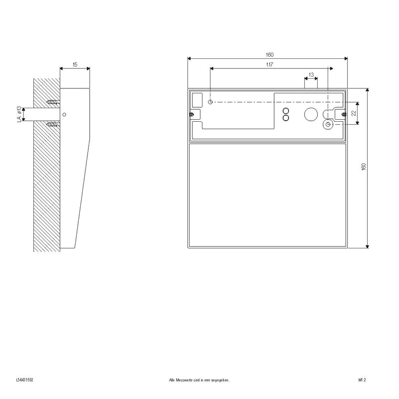 EVN Lichttechnik - Decken-/Wandleuchte LED-Anbauleuchte IP54 L54431502 3000K