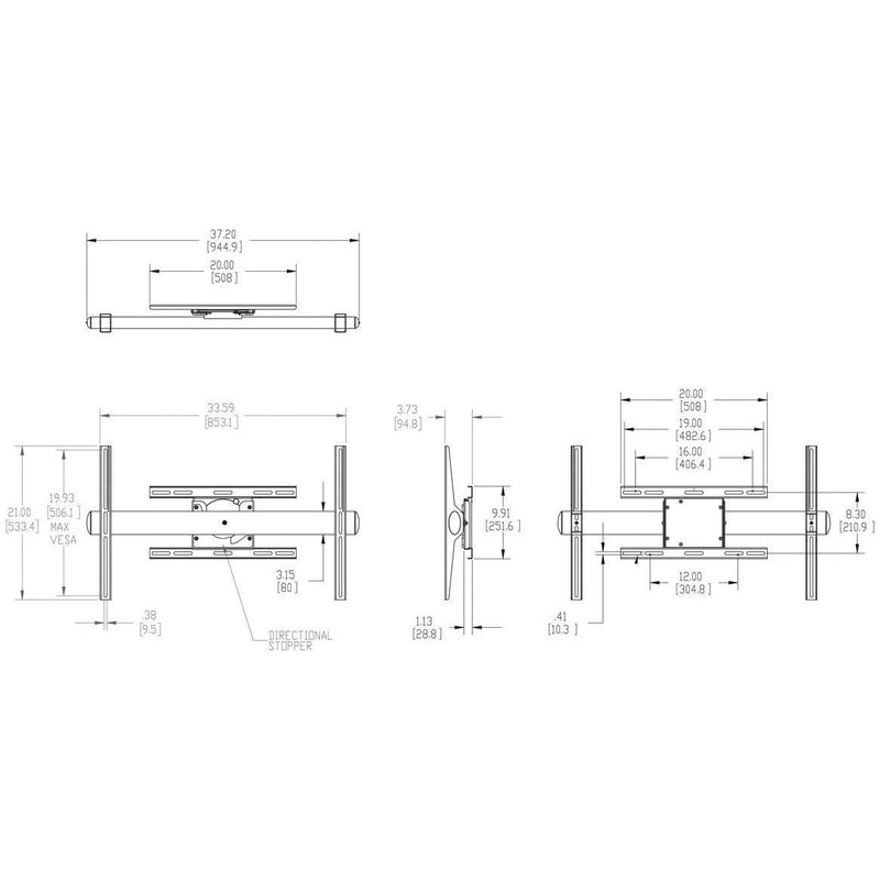 Vogels - Halterung für Audio-/Videosysteme XL-Display Wandhalterung PFW6858 sw flach,rotierbar