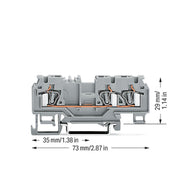WAGO - Durchgangs-Reihenklemme 3-Leiter-Durchgangsklemme 880-681/999-940 4mm² − 100 Stück