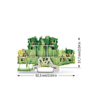 WAGO GmbH & Co. KG - Schutzleiter-Reihenklemme Doppelstockklemme 2202-2707 Drücker,grün-gelb − 50 Stück