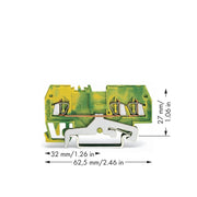 WAGO - Schutzleiter-Reihenklemme Schutzleiterklemme 279-687 gn/ge 0,08-1,5qmm − 100 Stück