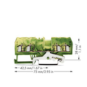 WAGO - Schutzleiter-Reihenklemme Schutzleiterklemme 280-837 gn/ge 0,08-2,5qmm