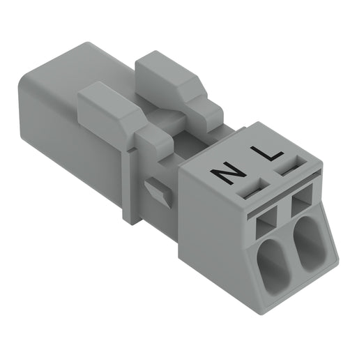 WAGO - Steckverbinder für steckbare Gebäudeinstallation Stecker 2-polig 890-252/060-000 grau − 50 Stück