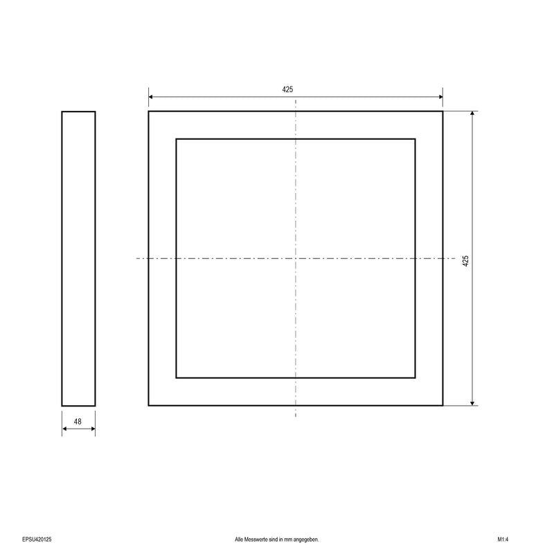 EVN Lichttechnik - Decken-/Wandleuchte LED-Deckenanbaupanel EPSU420125