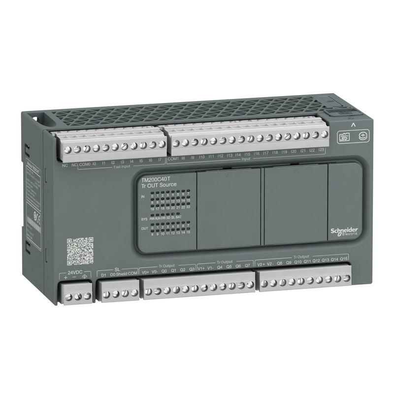 Schneider Electric - SPS-Grundgerät M200 40I/O,Dc24, 24 In, TM200C40T 16 Out Tr. Pnp
