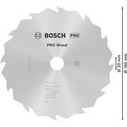 Bosch - Kreissägeblatt PRO Wood Kreissägeblatt, 2608642600 165 x 1,7 x 20 mm