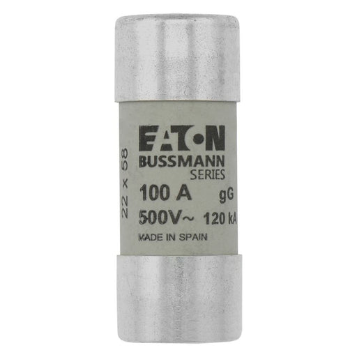Eaton - Zylindrische Sicherung Sicherungseinsatz Nieders. CYL GG 22,#C22G100S 100A AC 500V 120kA − 10 Stück