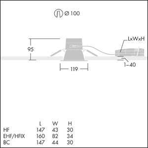 Thorn - Downlight/Strahler/Flutlicht LED - Deckeneinbauleuchte CHAL3 100  #92989240 940