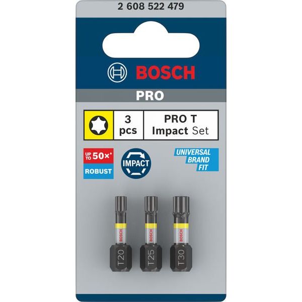Bosch - Bit-Set PRO T Impact Bit 2608522479 Set, 25 mm, 3-tlg
