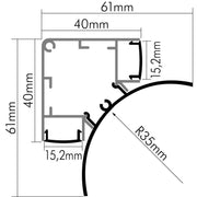 Nobile - Zubehör/Ersatzteile für Lichtschlauch/-band Alu Eck-Profil 2m 5011150002 Abdeckung transp.