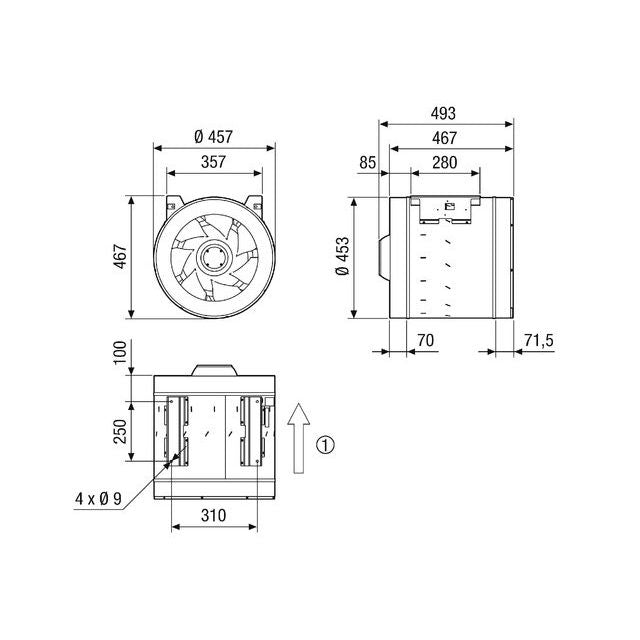 Maico - Ventilator für Rohreinbau Diagonal-Ventilator EDR 45-2 für Rohreinbau