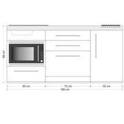 Stengel - Mini-Küche Miniküche Premiumline MPGSMOSBR180GSMKFrBl Bordeauxrot