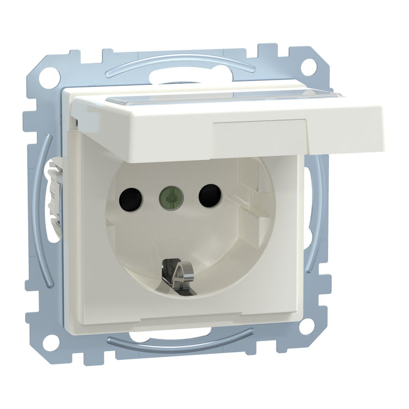 Merten - Steckdose SCHUKO-Steckdose pws MEG2312-0319 Klappd.Schriftfeld