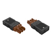 WAGO - Steckverbinder für steckbare Gebäudeinstallation Brückungsstecker 770-1373/148-000 3-polig,braun − 25 Stück