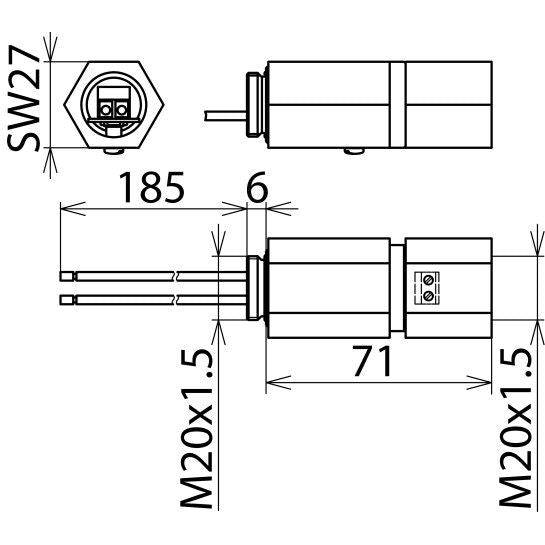 DEHN - Überspannungsableiter für Informations-/MSR-Technik Überspannungsableiter DPI MD EX 24 M 2 DEHNpipe Ex (i)