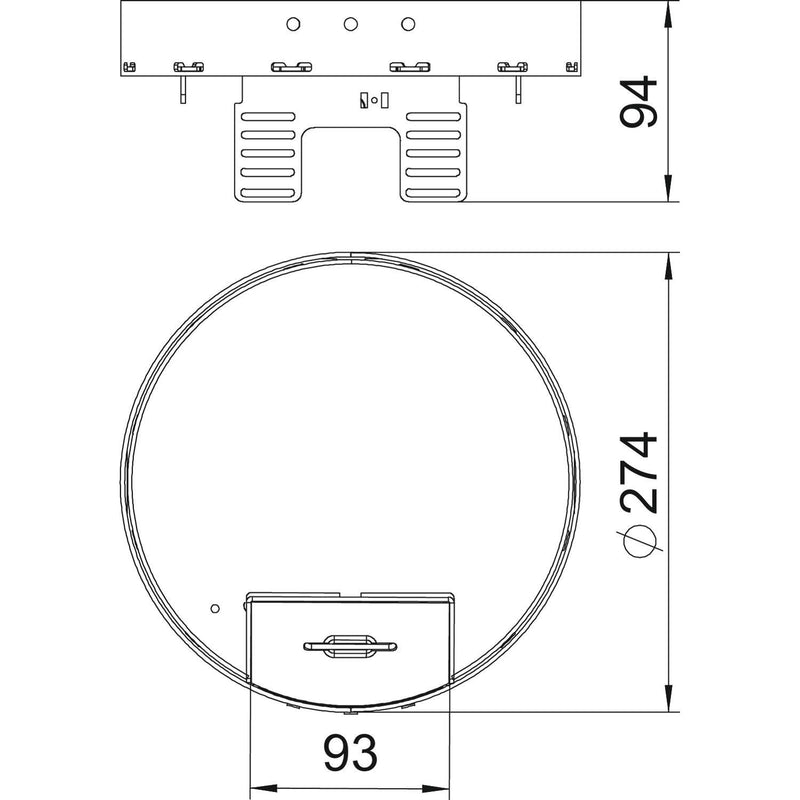 OBO Bettermann - Nivellierbare Kassette für Kanaleinbau, Doppel- und Hohlboden Kassette rund RKSRN2UZD3R7VS25 D=275mm