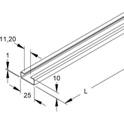 Niedax - Stiel/Profilschiene Reihenschiene 2913/2 GO − 50 Meter