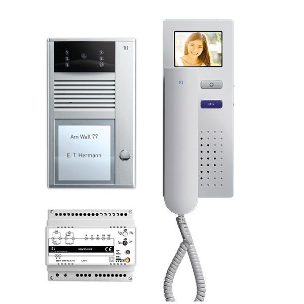 TCS Tür Control - Türsprech-Set Video-Türsprechanlagenset PVC2420-0010 2 Tasten AP, Telefon