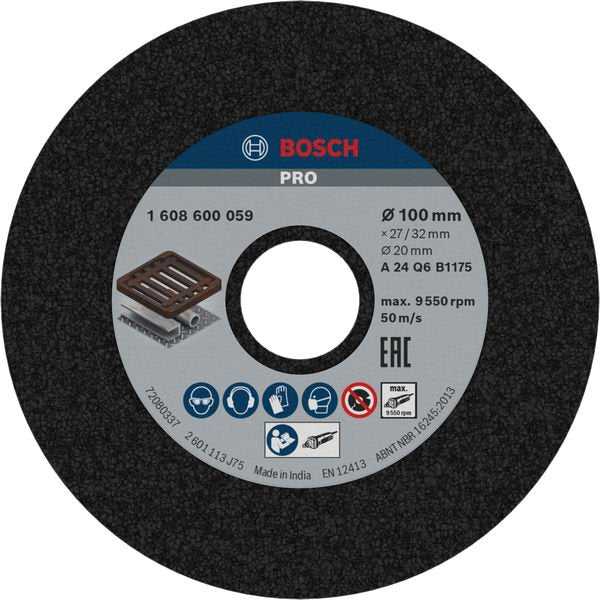 Bosch - Trenn-/Schleifscheibe PRO Metal Schleifscheibe, 1608600059 100 x 27 x 20 mm K24
