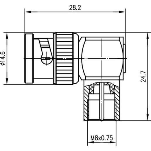 Telegärtner - Koax-Kupplung Winkeladapter BNC-FME 100023650 (M-M) − 5 Stück
