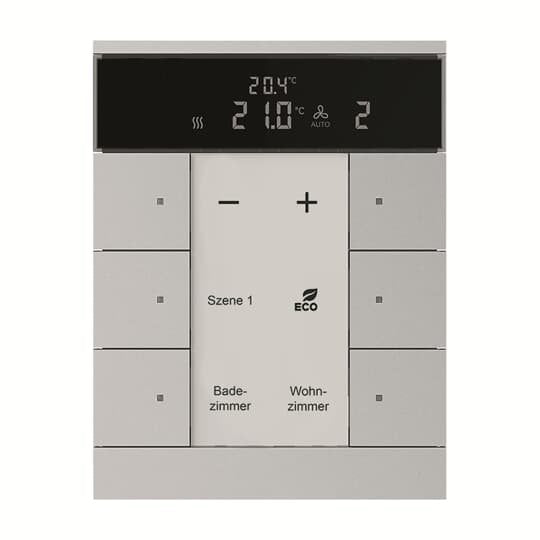 Busch-Jaeger - Bussystem-Raumtemperaturregler HVAC-Gerät SBR/U6.0.11-83 6fach, BE, alusilber