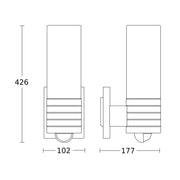 Steinel - Decken-/Wandleuchte Sensor-LED-Außenleuchte L 260 S 3000K 177 x 102 x 426 mm