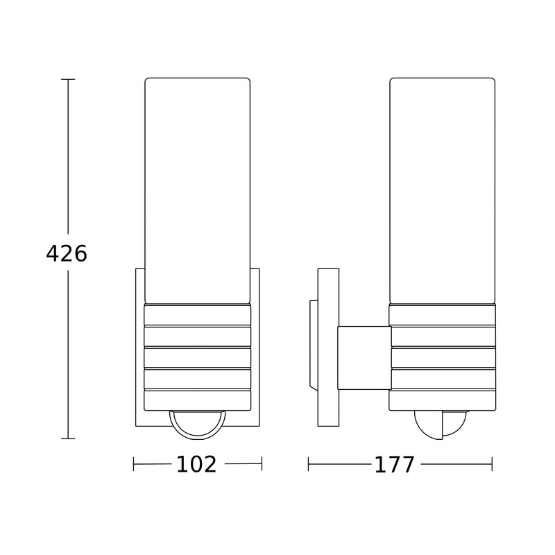Steinel - Decken-/Wandleuchte Sensor-LED-Außenleuchte L 260 S 3000K 177 x 102 x 426 mm