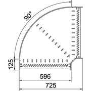 OBO Bettermann - Bogen für Kabelrinne Bogen 90 Grad RB 90 660 A4 60x600, rostfrei