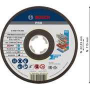 Bosch - Trenn-/Schleifscheibe PRO Multi Material X-Lock 2608619268 Trennscheibe 115 x 1