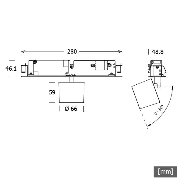 LTS Licht&Leuchten - Downlight/Strahler/Flutlicht Strahlereinsatz LK-ORYO 060. #672175 940, DALI, ws
