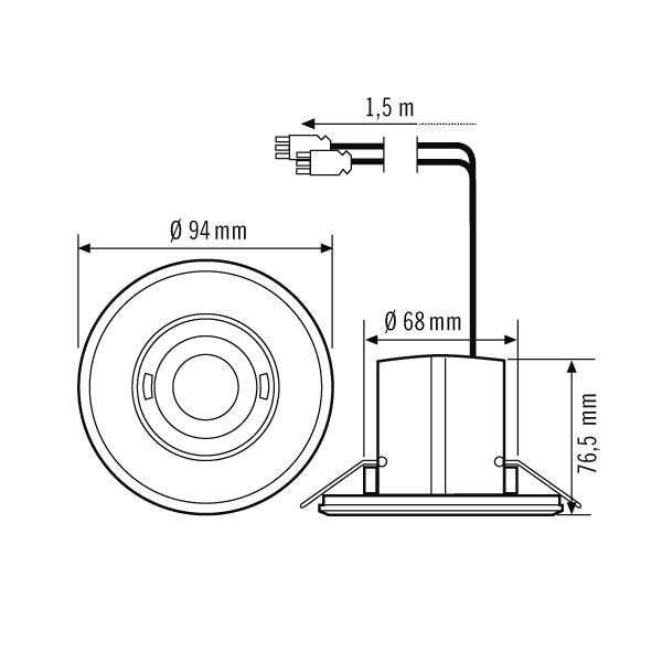 ESYLUX - Bewegungsmelder/Präsenzmelder komplett Decken-Bewegungsmelder MD-FLAT-E#EP10427862 rund weiß