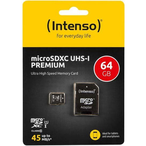 Intenso - Speichermedium digital microSDXC Card 64GB 3423490 (R)45MB/s,(W)10MB/s − 6 Stück